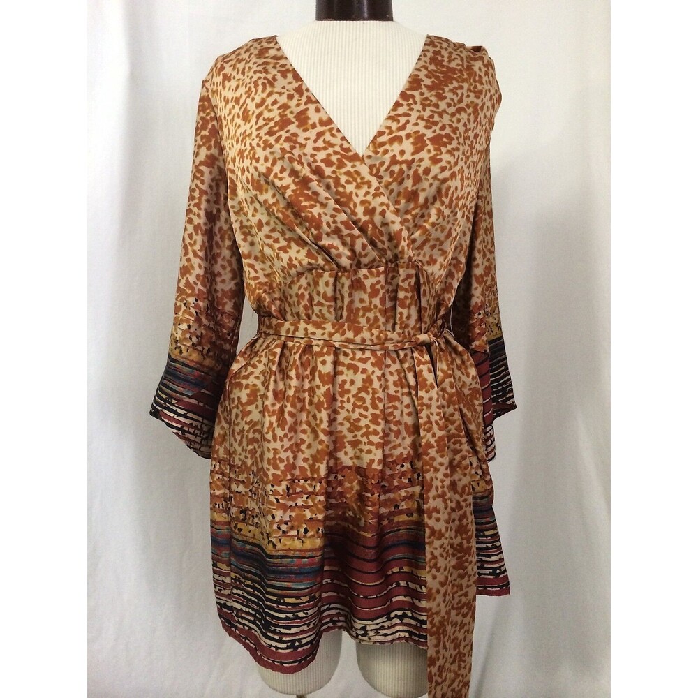 Mel & Jo Women's Dress Leopard Print Dress Tie At Waist Size XL NWOT